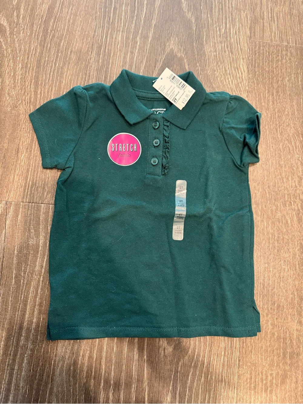 NWT Children’s Place Toddler Stretch Polo Shirt in Dark Green - School Uniform